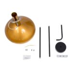 GloboStar® KATIE 00538 Μοντέρνο Φωτιστικό Οροφής Μονόφωτο Μαύρο – Χρυσό Μεταλλικό Καμπάνα Φ30 x Υ120cm