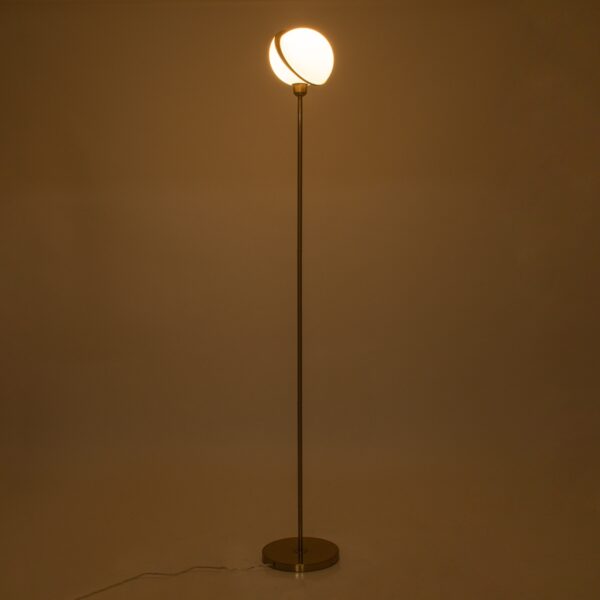 GloboStar® HUDSON 00500 Μοντέρνο Φωτιστικό Δαπέδου Μονόφωτο 1 x E27 Χρυσό Μεταλλικό Μπάλα Λευκό με Χρυσό D20 x H177cm