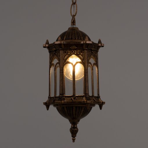 GloboStar® DARCY 00656 Vintage Κρεμαστό Φωτιστικό Οροφής Μονόφωτο 1 x E27 Μπρούτζινο Μεταλλικό Πλέγμα Φ15.5 x Y32.5cm