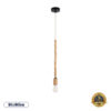 GloboStar® BEADS 00698 Vintage Κρεμαστό Φωτιστικό Οροφής Μονόφωτο 1 x E27 AC220-240V IP20 – Φ4 x Υ47cm – Μπεζ Ξύλινο Ανάρτηση – 5 Χρόνια Εγγύηση