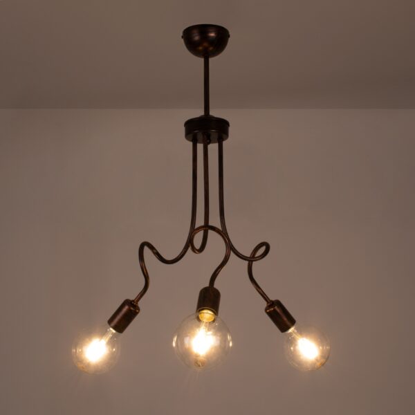 GloboStar® ASPECT 00788 Μοντέρνο Φωτιστικό Οροφής Τρίφωτο Χάλκινο Μεταλλικό Πλέγμα Φ42 x Y60cm