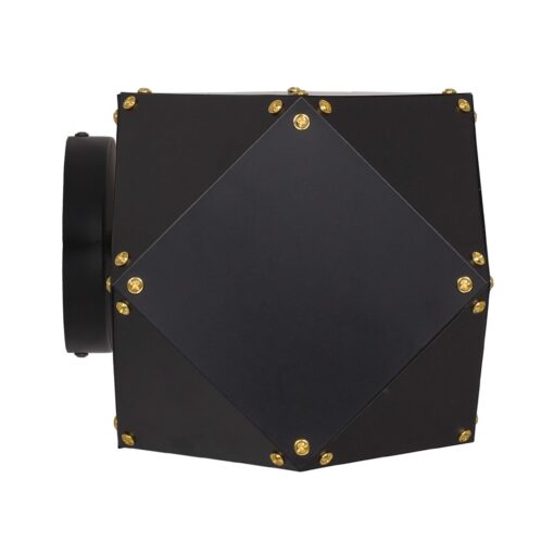 GloboStar® WELLES Replica 00794 Μοντέρνο Φωτιστικό Τοίχου Απλίκα Μονόφωτο Μεταλλικό Μαύρο – Χρυσό Μ17 x Π28 x Υ17cm