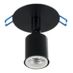 GloboStar® SARA 00849 Μοντέρνο Χωνευτό Φωτιστικό Οροφής / Τοίχου Μονόφωτο 1xE27 Μεταλλικό Μαύρο Φ8 x Υ8.5cm