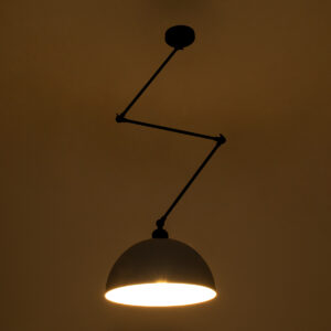 GloboStar® LOTUS 00937 Μοντέρνο Φωτιστικό Οροφής Μονόφωτο Γκρι Ματ Μεταλλικό Καμπάνα Φ30 x Y21cm