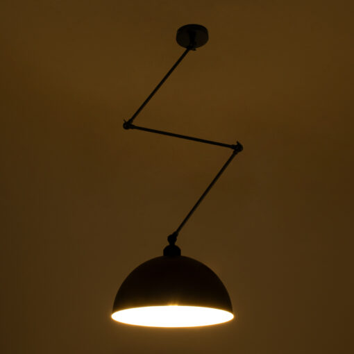 GloboStar® LOTUS 00939 Μοντέρνο Φωτιστικό Οροφής Μονόφωτο Μαύρο Ματ Μεταλλικό Καμπάνα Φ30 x Y21cm
