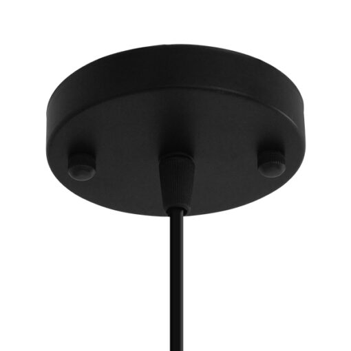 GloboStar® CARTER 00960 Μοντέρνο Industrial Κρεμαστό Φωτιστικό Οροφής Μονόφωτο 1 x E27 Μαύρο με Εκρού Μεταλλικό Πλέγμα Φ28 x Υ23cm