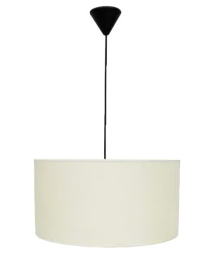 ΗΚ-01 ΛΕΥΚΟ-ΚΡΕΜ 1L ΚΡΕΜΑΣΤΟ ΚΑΠΕΛΟ ME ΚΑΛΩΔΙΟ ,Φωτιστικό καπέλο κύλινδρος Φ40 Heronia – 14-0134