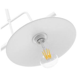 GloboStar® REGAL 01008 Vintage Industrial Φωτιστικό Οροφής Δίφωτο Λευκό Μεταλλικό Ράγα Μ67 x Π26 x Υ85cm