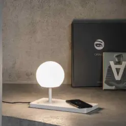 Faro Barcelona NIKO GLASS   Επιτραπέζιο Φωτιστικό LED σε Λευκό Χρώμα 7W 3000K  – 01007A