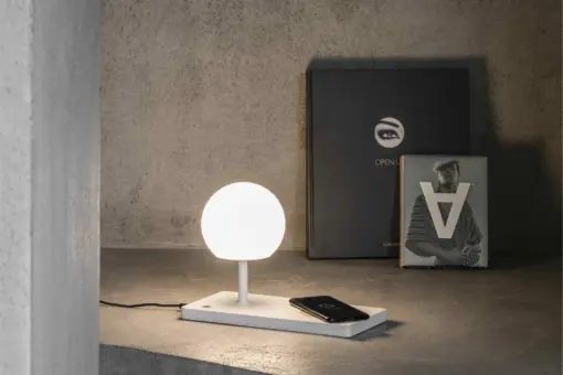 Faro Barcelona NIKO GLASS   Επιτραπέζιο Φωτιστικό LED σε Λευκό Χρώμα 7W 3000K  – 01007A