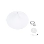 GloboStar® SHANGHAI WHITE 01026-B Μοντέρνο Κρεμαστό Φωτιστικό Οροφής Μονόφωτο 1 x E27 Λευκό Μεταλλικό Καμπάνα Φ37 x Υ17cm