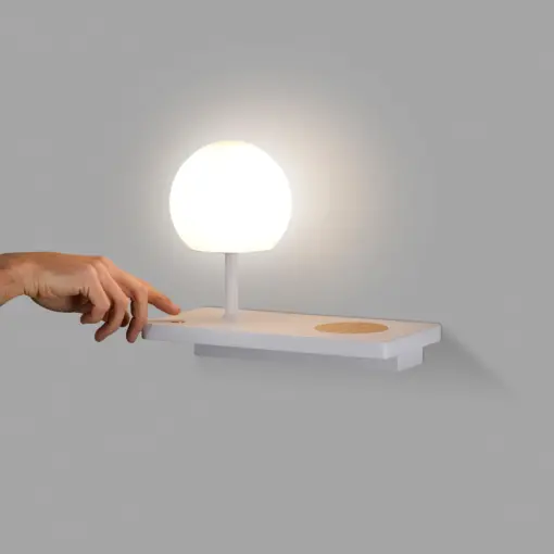 Faro Barcelona NIKO  Δεξί Φωτιστικό Τοίχου LED σε Λευκό Χρώμα 7W 3000K  – 01009A