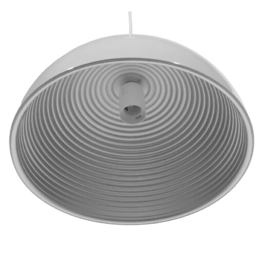 GloboStar® CHIME 01030 Μοντέρνο Κρεμαστό Φωτιστικό Οροφής Μονόφωτο Λευκό Μεταλλικό Καμπάνα Φ30 x Y15cm