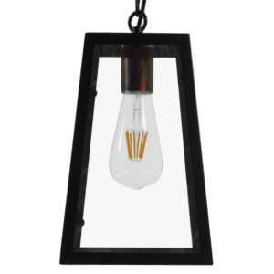 GloboStar® LIMA 01040 Vintage Industrial Κρεμαστό Φωτιστικό Οροφής Μονόφωτο Μαύρο Μεταλλικό Μ17 x Π14 x Υ26cm