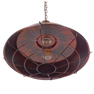 GloboStar® BARN 01045 Vintage Industrial Κρεμαστό Φωτιστικό Οροφής Μονόφωτο 1 x E27 Καφέ Σκουριά Μεταλλικό Καμπάνα Φ46 x Y25cm