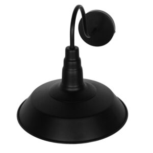 GloboStar® SORD 01065 Vintage Industrial Φωτιστικό Τοίχου Απλίκα Μονόφωτο Μαύρο Μεταλλικό Καμπάνα Φ26 x Μ37 x Π26 x Υ32cm