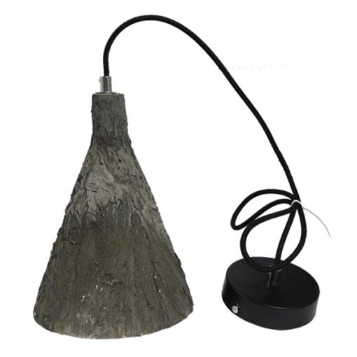 GloboStar® VOLCANO 01080 Μοντέρνο Κρεμαστό Φωτιστικό Οροφής Μονόφωτο Καφέ Τσιμέντο Φ18 x Y25cm