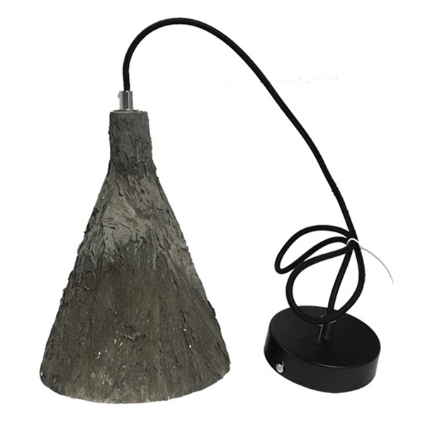 GloboStar® VOLCANO 01080 Μοντέρνο Κρεμαστό Φωτιστικό Οροφής Μονόφωτο Καφέ Τσιμέντο Φ18 x Y25cm