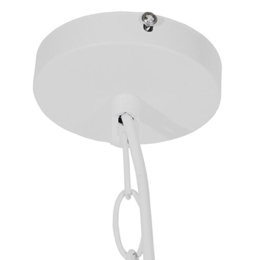 GloboStar® LARKIN 01174 Vintage Κρεμαστό Φωτιστικό Οροφής Μονόφωτο 1 x E27 Λευκό Μεταλλικό Καμπάνα Φ31 x Y30cm