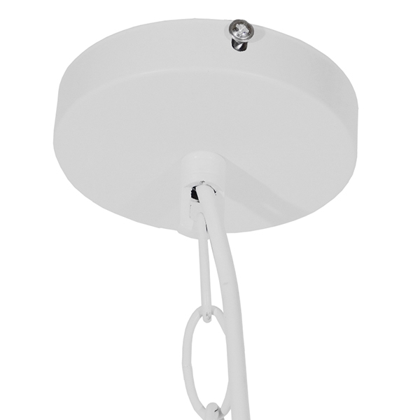 GloboStar® LARKIN 01174 Vintage Κρεμαστό Φωτιστικό Οροφής Μονόφωτο 1 x E27 Λευκό Μεταλλικό Καμπάνα Φ31 x Y30cm