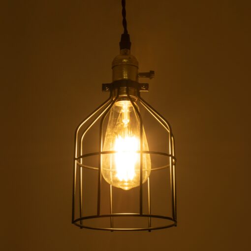 GloboStar® GALOT 01179 Vintage Industrial Κρεμαστό Φωτιστικό Οροφής Μονόφωτο 1 x E27 Μαύρο Μεταλλικό Πλέγμα Φ13.5 x Υ16cm