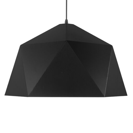 GloboStar® HEXAGON 01195 Μοντέρνο Κρεμαστό Φωτιστικό Οροφής Μονόφωτο Μαύρο – Χρυσό Μεταλλικό Καμπάνα Φ46 x Y25cm