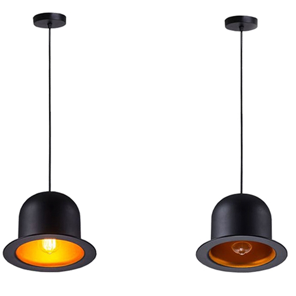 GloboStar® CHARLO 01214 Vintage Κρεμαστό Φωτιστικό Οροφής Μονόφωτο 1 x E27 Μαύρο Μεταλλικό Καμπάνα Φ26 x Y17cm