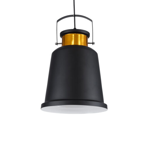 GloboStar® NUNZIATA 01236 Vintage Industrial Κρεμαστό Φωτιστικό Οροφής Μονόφωτο 1 x E27 AC220-240V IP20 – Φ26 x Υ40cm – Μαύρο Μεταλλικό Καμπάνα – 5 Χρόνια Εγγύηση