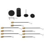 GloboStar® OLINDA 01244 Μοντέρνο Industrial Φωτιστικό Οροφής Πολύφωτο Μαύρο Μεταλλικό Φ95 x Y17cm