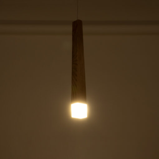 GloboStar® CALISTA 01252 Μοντέρνο Κρεμαστό Φωτιστικό Οροφής LED AC220-240V IP20 – Μ4 x Π3 x Υ33cm – Μπεζ Ξύλινο – Θερμό Λευκό 3000K