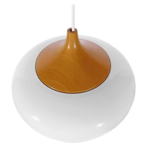 GloboStar® VILI WHITE 01260 Μοντέρνο Κρεμαστό Φωτιστικό Οροφής Μονόφωτο 1 x E27 Λευκό Μεταλλικό Καμπάνα Φ40 x Y27cm