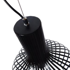 GloboStar® GOBLET DARK 01266 Μοντέρνο Κρεμαστό Φωτιστικό Οροφής Μονόφωτο Μαύρο Μεταλλικό Καμπάνα Φ38 x Y50cm