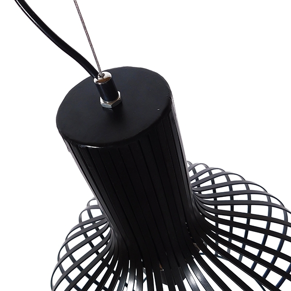 GloboStar® GOBLET DARK 01266 Μοντέρνο Κρεμαστό Φωτιστικό Οροφής Μονόφωτο Μαύρο Μεταλλικό Καμπάνα Φ38 x Y50cm