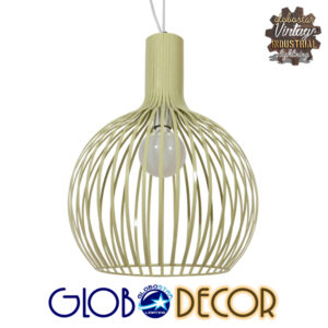 GloboStar® GOBLET LIGHT 01267 Vintage Industrial Κρεμαστό Φωτιστικό Οροφής Μονόφωτο Μπεζ Μεταλλικό Πλέγμα Φ38 x Y50cm