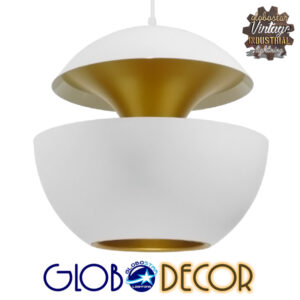 GloboStar® SEVILLE WHITE 01268 Μοντέρνο Κρεμαστό Φωτιστικό Οροφής Μονόφωτο 1 x E27 Λευκό Μεταλλικό Φ35 x 33cm