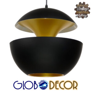 GloboStar® SEVILLE BLACK 01269 Μοντέρνο Κρεμαστό Φωτιστικό Οροφής Μονόφωτο Μαύρο Μεταλλικό Φ35 x Y33cm