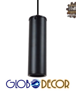 GloboStar® CANNON BLACK 01275 Μοντέρνο Κρεμαστό Φωτιστικό Οροφής Spot Μονόφωτο 1 x GU10 Μαύρο Μεταλλικό Φ6 x 20cm