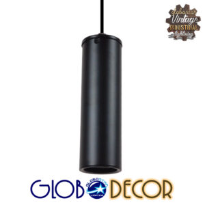 GloboStar® CANNON BLACK 01275 Μοντέρνο Κρεμαστό Φωτιστικό Οροφής Spot Μονόφωτο 1 x GU10 Μαύρο Μεταλλικό Φ6 x 20cm