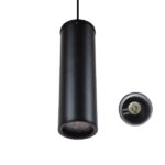 GloboStar® CANNON BLACK 01275 Μοντέρνο Κρεμαστό Φωτιστικό Οροφής Spot Μονόφωτο 1 x GU10 Μαύρο Μεταλλικό Φ6 x 20cm