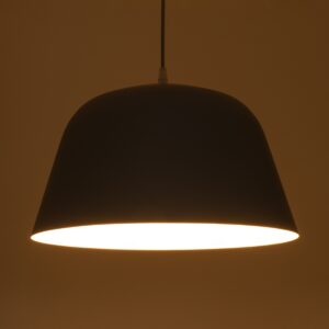 GloboStar® WESTVALE 01282 Μοντέρνο Κρεμαστό Φωτιστικό Οροφής Μονόφωτο 1 x E27 Γκρί  Μεταλλικό Καμπάνα Φ40 x Y24cm