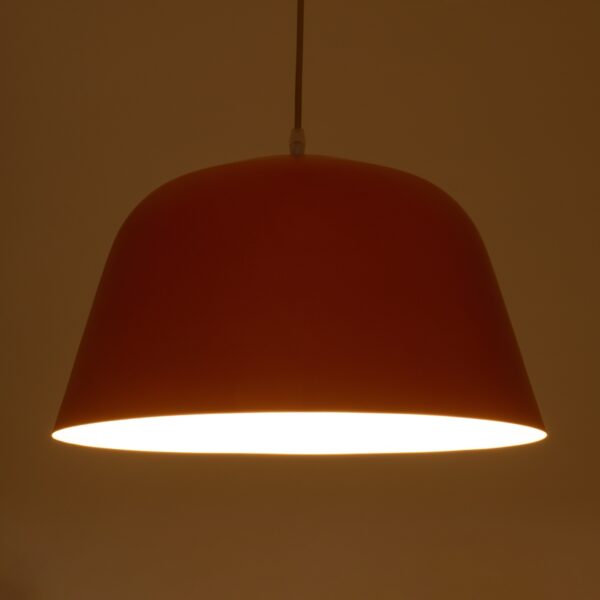 GloboStar® NORTHVALE 01283 Μοντέρνο Κρεμαστό Φωτιστικό Οροφής Μονόφωτο 1 x E27 Κόκκινο Κεραμιδί Μεταλλικό Καμπάνα Φ40 x Y24cm