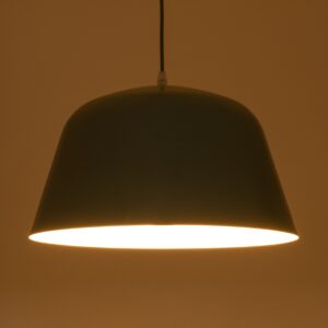 GloboStar® UPVALE 01285 Μοντέρνο Κρεμαστό Φωτιστικό Οροφής Μονόφωτο 1 x E27 Γκρι Πράσινο Μεταλλικό Καμπάνα Φ40 x Y24cm