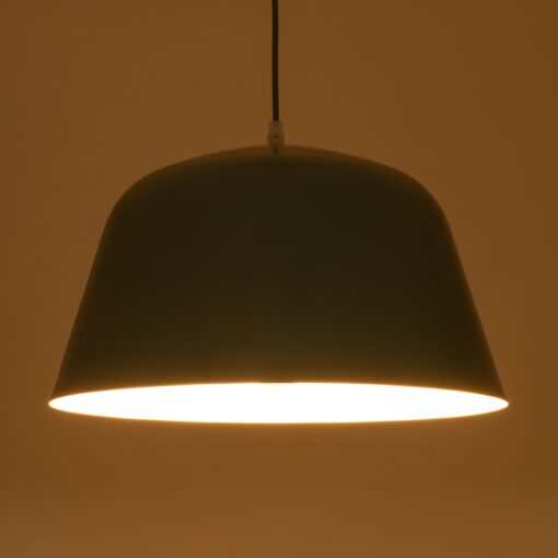 GloboStar® UPVALE 01285 Μοντέρνο Κρεμαστό Φωτιστικό Οροφής Μονόφωτο 1 x E27 Γκρι Πράσινο Μεταλλικό Καμπάνα Φ40 x Y24cm