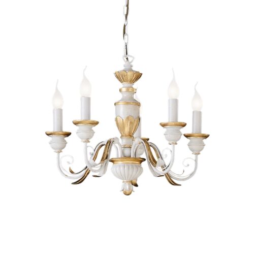 IDEAL LUX Κρεμαστό Φωτιστικό Οροφής FIRENZE 5xE14 Λευκού Χρώματος  – 012865