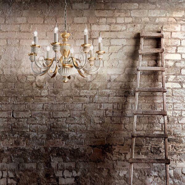 IDEAL LUX Κρεμαστό Φωτιστικό  FIRENZE 8xE14 Λευκού Χρώματος – 012872