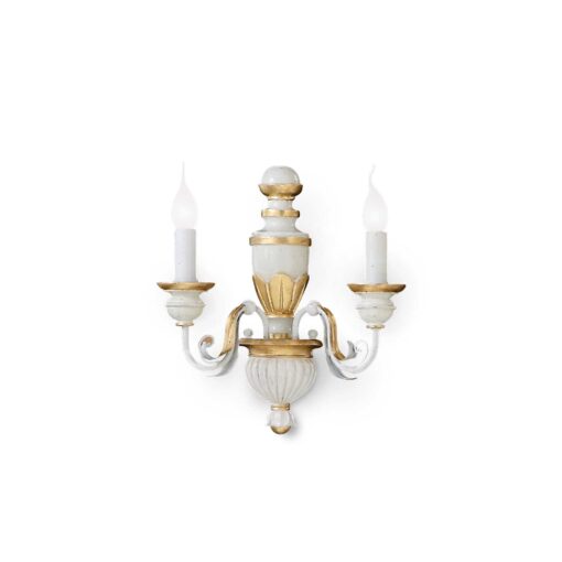 IDEAL LUX Απλίκα Τοίχου FIRENZE 2xE14 Λευκού Χρώματος  – 012902