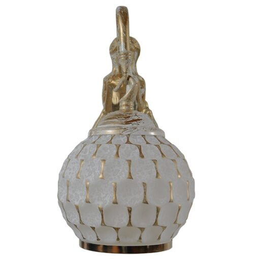 GloboStar® MERMAID 01317 Vintage Industrial Φωτιστικό Τοίχου Απλίκα Μονόφωτο Mπρούτζινο Μεταλλικό με Λευκό Ματ Γυαλί Φ12 x Μ28 x Π12.5 x Υ27cm