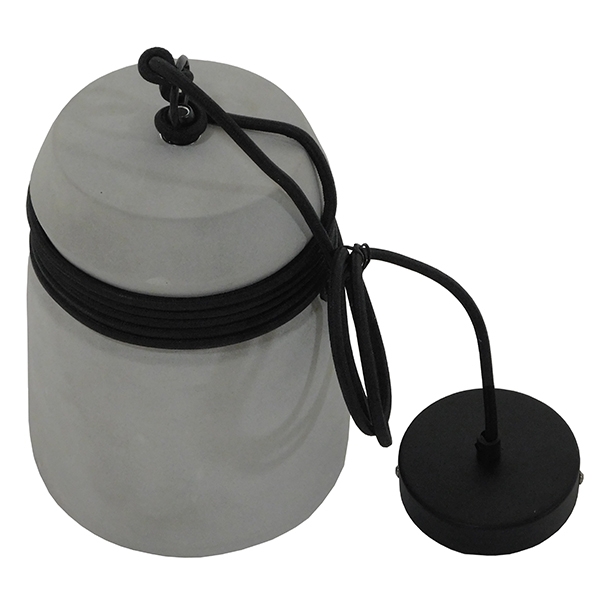 GloboStar® TRIBECA 01320 Μοντέρνο Industrial Κρεμαστό Φωτιστικό Οροφής Μονόφωτο Γκρι Τσιμέντο Καμπάνα Φ18 x Y26cm