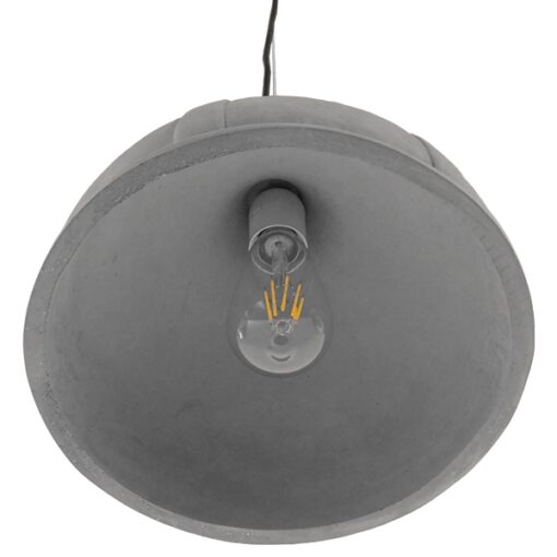 GloboStar® GIRARD 01326 Μοντέρνο Industrial Κρεμαστό Φωτιστικό Οροφής Μονόφωτο Γκρι Τσιμέντο Καμπάνα Φ29 x Y23cm