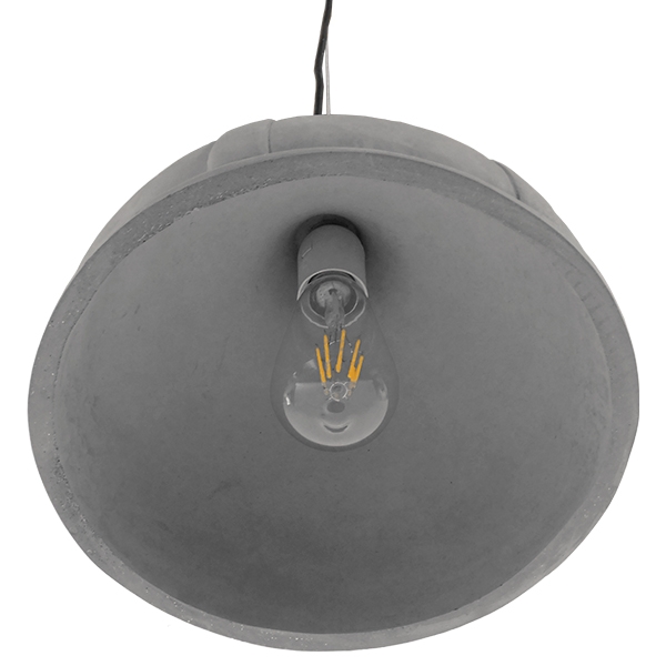GloboStar® GIRARD 01326 Μοντέρνο Industrial Κρεμαστό Φωτιστικό Οροφής Μονόφωτο Γκρι Τσιμέντο Καμπάνα Φ29 x Y23cm